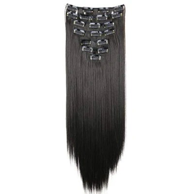 Imagen de CAISHA XXL 60cm Extensiones Rectas Con Clip Postizo Sintético Resistente Al calor Pelo Largo 8 Uds Marrón Chocolate CES21