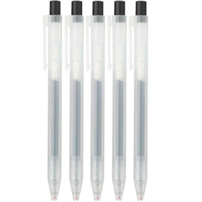 Imagen de Moma Muji Smooth Writing Gel Ink Bolígrafo Tipo de Golpe, Negro 0,5 mm (importación Japón) (5)