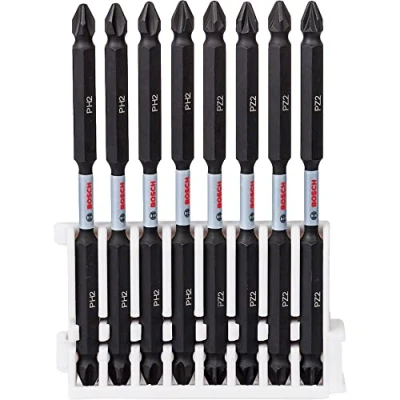 Imagen de Bosch Professional 8 uds. Punta de Atornillar Dobles (Impact Control, PH/PZ Bits, Longitud 110mm, Pick and Click, Accesorio Atornilladores Impacto)