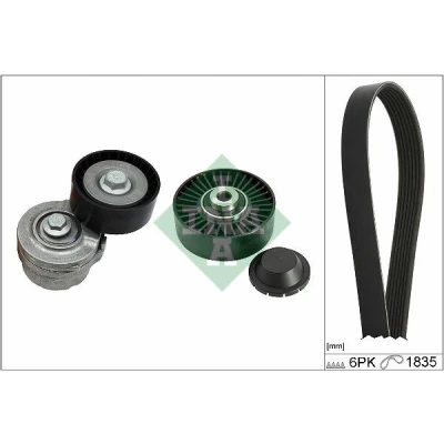 Imagen de INA 529 0498 10 Juego de correas trapeciales poli V Revisar/sustituir poleas libres del alternador ALFA ROMEO: 156 Sportwagon, GT, Berlina norauto