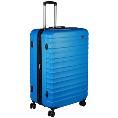 Imagen de Amazon Basics Maleta de viaje rígidaa giratoria 78 cm, grande, Azul claro