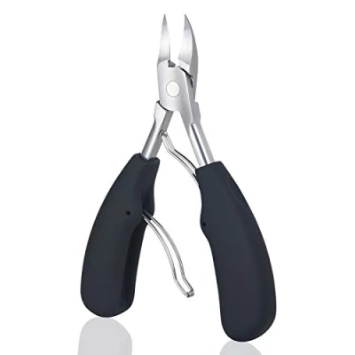 Imagen de URAQT Cortaúñas, Alicates Pies, Cortador De Cutículas Con Doble Resorte, Pinzas Para Uñas Gruesas, Onicomicosis, Hongos (Negro)