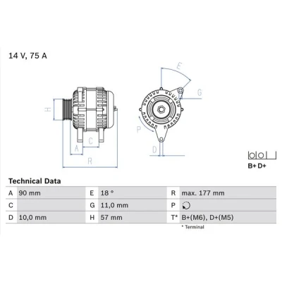 Imagen de BOSCH 0 986 049 131 Alternador 14V 75A SMART: City Coupe