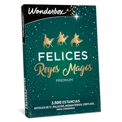 Imagen de WONDERBOX Caja Regalo Felices Reyes Premium Noches con cenas y/o Desayuno Actividades de Bienestar para 1 o 2 Personas Válido Durante 3 años y Meses