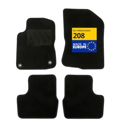 Imagen de DBS Alfombrillas para Coche A Medida 208 con Clips Antideslizantes 4 Piezas