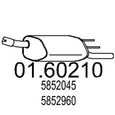 Imagen de MTS 01.60210 Silenciador trasero 910 OPEL: Corsa B Hatchback