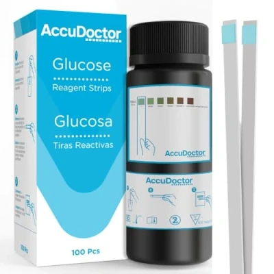 Imagen de 100 Accudoctor test de glucosa en orina tiras uronalisis rápido reactivas para prueba mediro