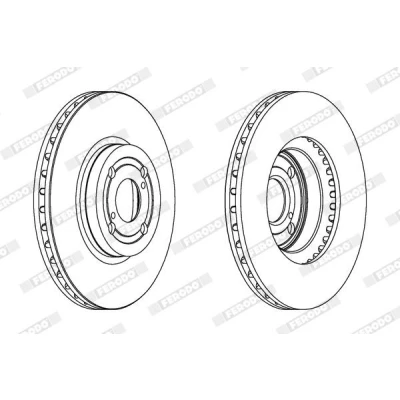 Imagen de FERODO PREMIER DDF1461C Disco de freno 275 25 4 ventilado revestido sin tornillos TOYOTA: Corolla IX Hatchback, Berlina, Verso