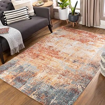 Imagen de Livabliss Alfombra Exterior/Interior Terraza Mijek de Pasillo para Cocina, Entrada, Boho Resistente a los Rayos UV y Las Manchas Grande 80x220cm, Óxido