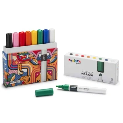 Imagen de Carioca Marcador de acrílico, Multicolor, 8 unità (Confezione da 1)