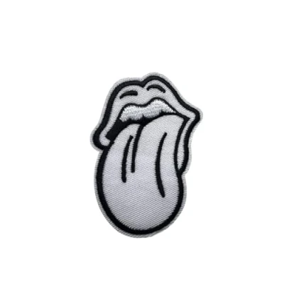 Imagen de Parche bordado para la lengua de Rolling Stones coser o planchar (blanco)