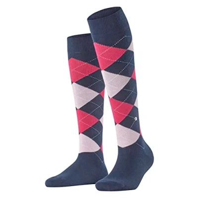 Imagen de Burlington Queen W KH algodón largo estampado 1 par, Calcetines largos Mujer, Azul (Marine 6123), 36 41