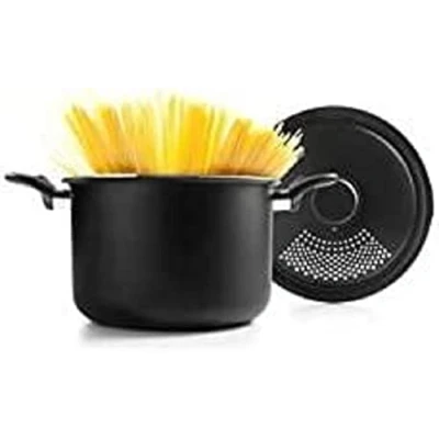 Imagen de IBILI Olla para pasta con tapa escurridora 22cm, Aluminio, Antiadherente, Apta inducción