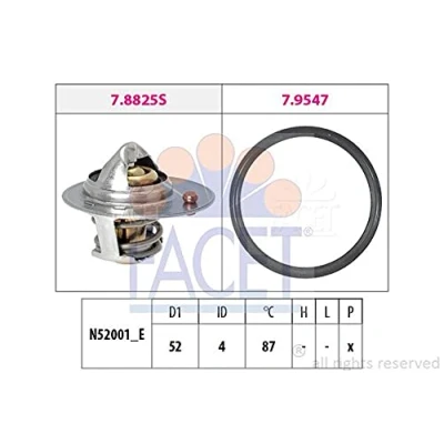 Imagen de FACET 7.8825 Termostato, refrigerante 87C 52mm Made in Italy OE Equivalent con junta MITSUBISHI: ASX SUV, Lancer 8 Limousine