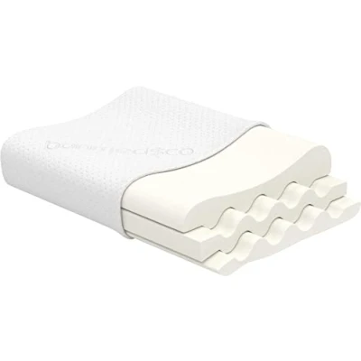 Imagen de bonmedico Almohada Cervical Alta Ergonomica Ortopedica para Dormir en Cama Espuma Viscoelastica Cojin Terapeutico, Dolores de Cuello y Espalda