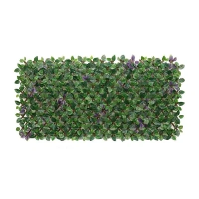 Imagen de LOLAhome Celosía Extensible con seto Artificial Premium Hojas Moradas de 1,8x0,9 m Realista y Natural, Alta Ocultación, Tratamiento UV, No inflamable, Transpirable para Jardín, Balcón, Terraza