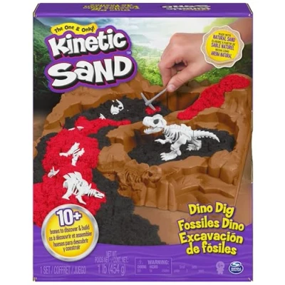 Imagen de KINETIC SAND ARENA MÁGICA EXCAVACIÓN de FÓSILES Escenario Excavación Fósiles con 10 huesos Dinosarurios Ocultos por Descubrir Kit Manualidades Niños 6055874 Juguetes 6 Años+