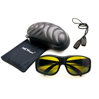 Imagen de MCWlaser Gafas protectoras de seguridad láser 190 450 y 800 2000nm Típico para 355nm 405nm 445nm 450nm 808nm 980nm 1064nm 1085nm 1320nm 1342nm 1470nm 1550nm Tipo absorción EP 5 Estilo 9