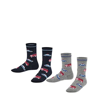 Imagen de FALKE Cars 2 Pack K SO algodón estampado pares, Calcetines Unisex niños, Multicolor (Sortiment 0010), 31 34