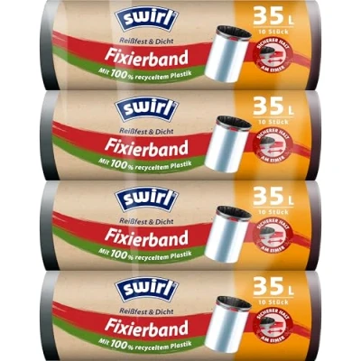 Imagen de Swirl bolsas de basura con cinta fijación, multipack 4 x 35 l/10