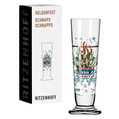 Imagen de Ritzenhoff 1061014 Copa de aguardiente 40 ml Serie Heldenfest, motivo nº 14 barbacoa y cerveza Made in Germany