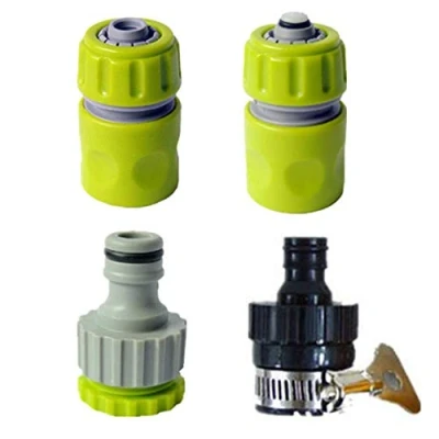Imagen de Juego básico de Ajuste Manguera,Kit Conector Grifo Manguera para riego,Lavado Autos, Lavadora(Conector rápido Tubo 1/2 &quot;+ Adaptador Grifo) 4/Verde Claro