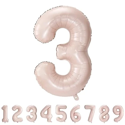 Imagen de Globos de Cumpleãnos 3 Rosa,101 CM Globo Numeros Gigantes Grandes Decoracion,Globo Numero 3,Globos Niño Niña Adultos,Vuelan con Helio