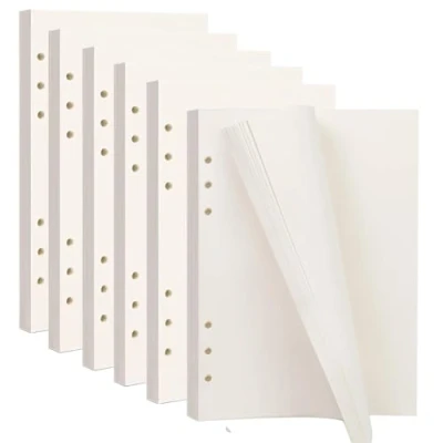 Imagen de 270 Hojas Papel de Recambio A5 Blanco con 6 Agujeros para Carpeta Anillas Cuaderno Diarios Páginas Interiores 540