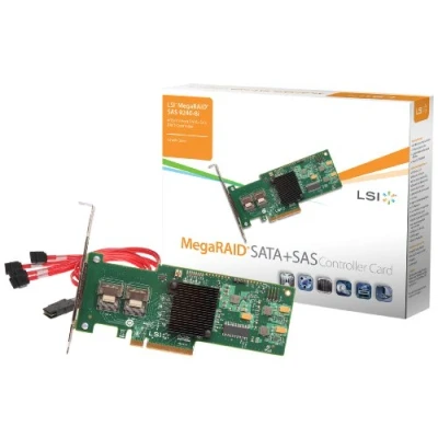 Imagen de LSI MegaRAID SAS 9240 8i Kit Tarjeta controladora (PCI E 2.0, 8 Puertos internos SATA+SAS 6 GB/s)