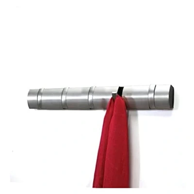 Imagen de Umbra Flip Perchero de pared con 5 ganchos extraíbles, Álamo, Níquel