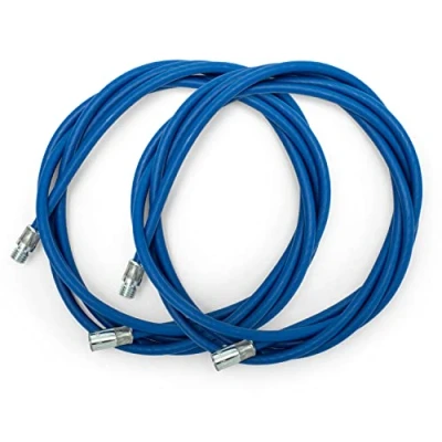 Imagen de BARETTO Alargador Flexible de Acero Azul para el Kit Limpieza Estufas Pellets, 6 m con Curva 90, Pellets Curvas (6 metros)