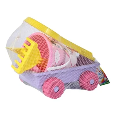 Imagen de Camión de Arena con diseño Unicornio, 31 cm Largo, 6 Piezas, Cubo, Carro, Pala, rastrillo, 1 Molde