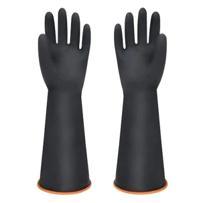 Imagen de Guantes de látex Resistentes, protección Trabajo Seguridad, Impermeables, Goma Industrial, Resistentes al ácido, alcalinos y Aceite, 45cm, 45 cm, 2