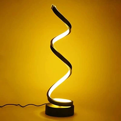 Imagen de ELINKUME Regulable LED espiral lámpara de mesa 12W blanco cálido proteccion ocular curvado noche (NO4)