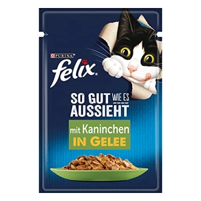 Imagen de FELIX Comida para Gatos húmeda en Jalea, con Conejo, 26 Unidades (26 x 85 g)