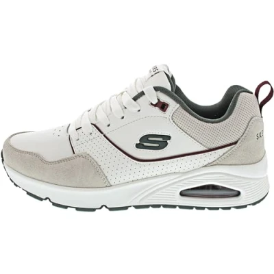 Imagen de Skechers Uno Retro One, Zapatillas Hombre, Blanco Duraleather Suede Green Mesh Burg, 39.5 EU