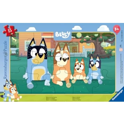 Imagen de Ravensburger Puzle Infantil 12004109 Bluey Puzzle con Marco para niños a Partir de 3 años, 15 Piezas, Color Azul