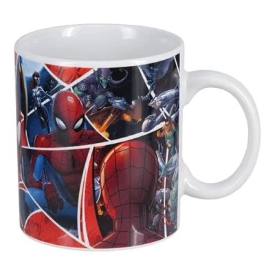 Imagen de Paladone, Taza de café cerámica con licencia oficial Marvel diseño collage cómics Spiderman, apta para microondas y lavavajillas, XL, 550 ml