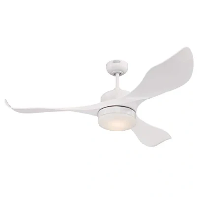 Imagen de Westinghouse. Ventilador de techo Pierre, blanco, para interiores, 132 cm, con luz y mando, luminaria led regulable cristal ópalo esmerilado motor CC