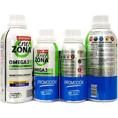 Imagen de Enerzona Omega 3 RX1gr. 240 capsulas + Regalo 60 capsulas. PACK 2UN (TOTAL 600 CAPSULAS)