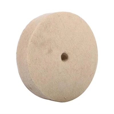 Imagen de Rueda De Fieltro Lana, 1PC 100x25mm 4 &quot;Pulido Pulido Redonda Pulido, Almohadilla Disco Pulidor Suave Ideal Para Pulir Vidrio, Equipos Precisión (Beige)