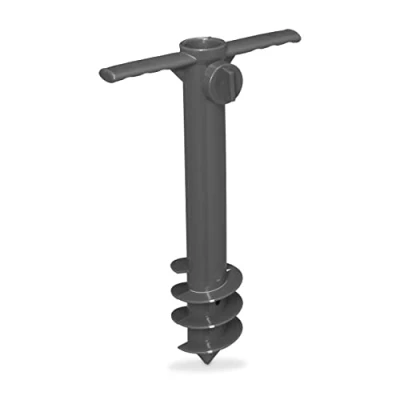 Imagen de Relaxdays Pincho Soporte, Sujeción Sombrillas y Tendederos Paraguas, Postes 19 32 mm, Enroscar, Anclaje Parasol, Gris