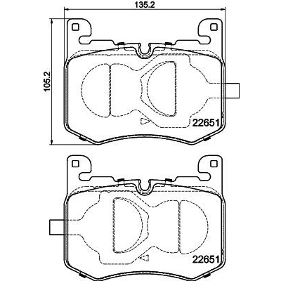 Imagen de HELLA 8DB 355 040 641 Juego de pastillas freno preparado para indicador desgaste JAGUAR: F Pace, LAND ROVER: Range Rover Velar