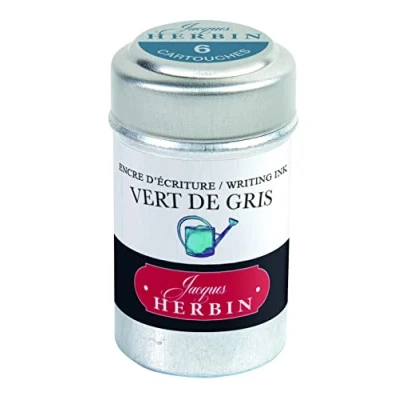 Imagen de J. Herbin 20107T Pack de 6 cartuchos tinta (para pluma y bolígrafo, formato universal), color verde