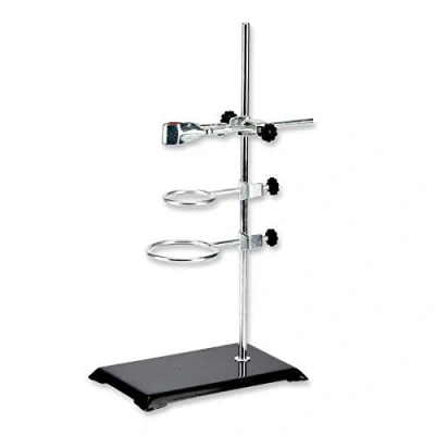 Imagen de Feedal soporte de retorta para laboratorio, laboratorio (21 x 14 cm), 2 anillos (diámetro: 5 cm/7,3 barra (40 cm longitud) y una abrazadera matraz
