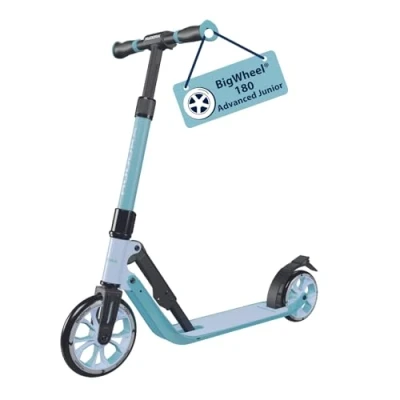 Imagen de HUDORA BigWheel 180 Advanced Junior Patinete Infantil Seguro a Partir de 3 años Urbano Plegable con reflectores Scooter Ajustable en Altura para niños y niñas hasta 60 kg