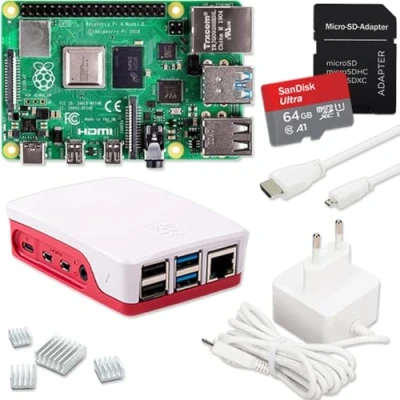 Imagen de Raspberry Pi 4 Model B GB Kit de iniciación para ordenador sobremesa (32 GB), color blanco