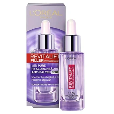 Imagen de L&#039;Oréal Paris Hyaluron Serum, Revitalift Filler, Anti Aging cuidado facial antiarrugas, con 1,5% de ácido hialurónico puro y vitamina C, 30 ml
