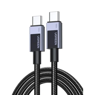 Imagen de UGREEN 100W Cable USB C Carga Rápida PD 3.0, Tipo 20V 5A con Carcasa de Aluminio Trenzado Nylon, Compatible MacBook Air, Dell, iPad, iPhone 16/15 Plus Pro Max, Galaxy S24 S23, Pixel 9/8. 0,5M