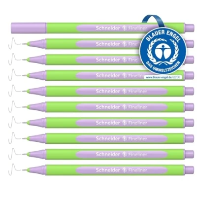 Imagen de Schneider Line Up Rotuladores fineliner (triangular, grosor de trazo 0,4 mm, carcasa plástico basado en bio) 10 unidades, color morado
